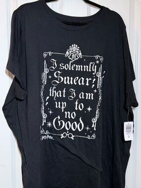 Wizarding World Harry Potter "I Solemnly Swear" Black Graphic Tee